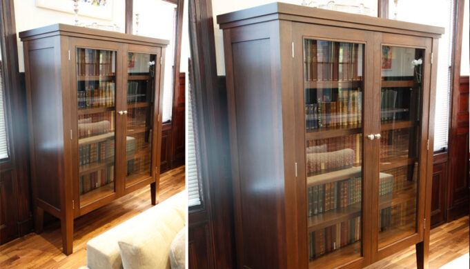 Two views of Infusion Furniture's Library Cabinet