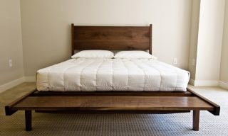 Tapered Bed by Infusion Furniture in black walnut