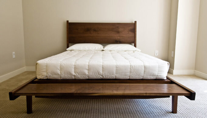Tapered Bed by Infusion Furniture in black walnut