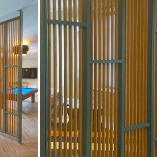 Maple (painted) & oak screen wall - Infusion Furniture