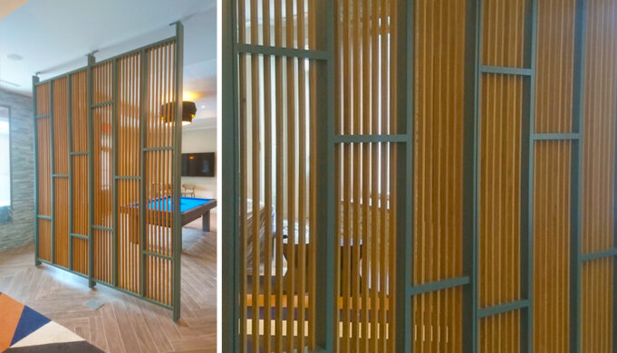 Maple (painted) & oak screen wall - Infusion Furniture